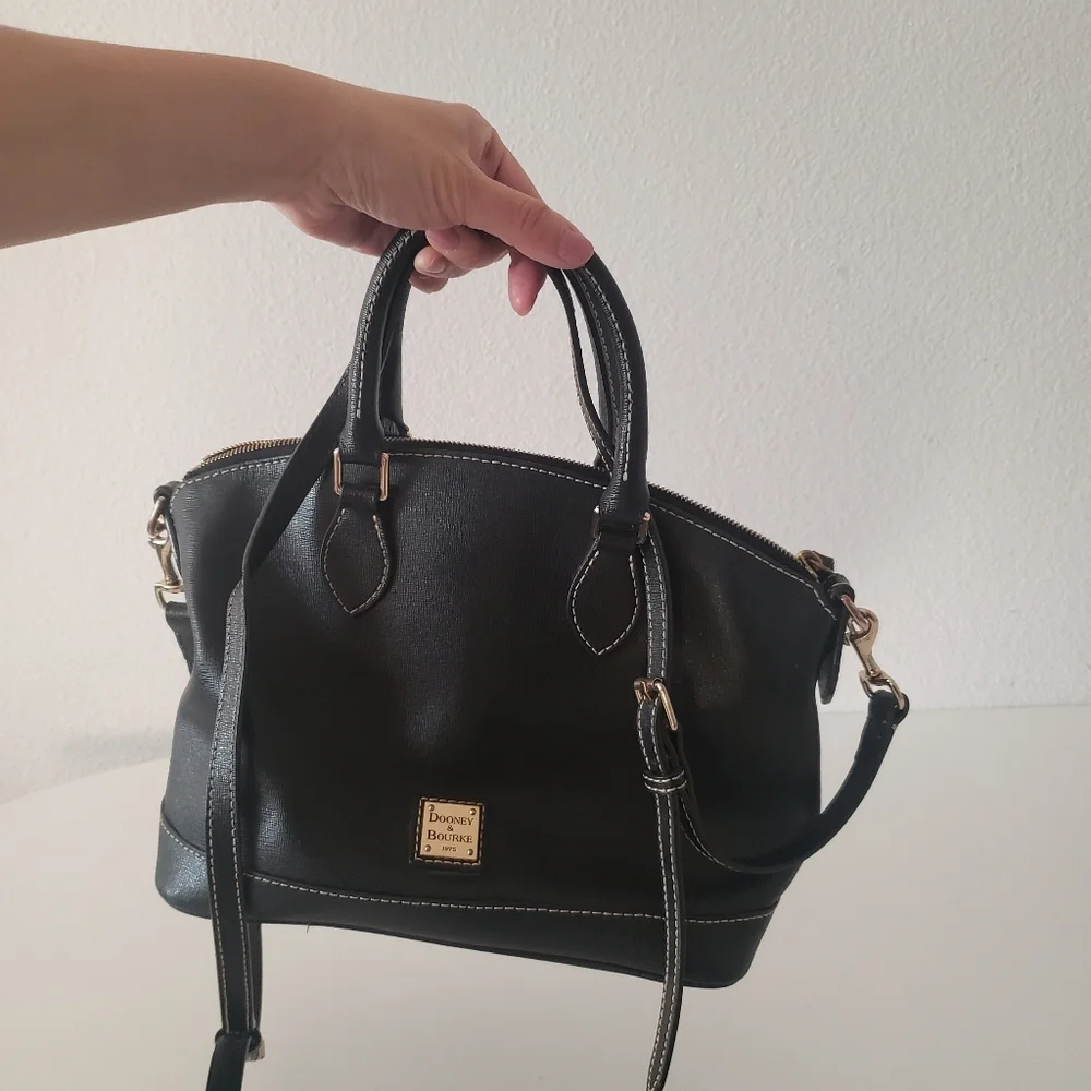 DOONEY & BOURKE Saffiano Leather Darcy Satchel Double Handles Removable Strap - Picture 11 of 16